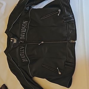 Harley Davidson Leather Skull Jacket with Hoodie insert